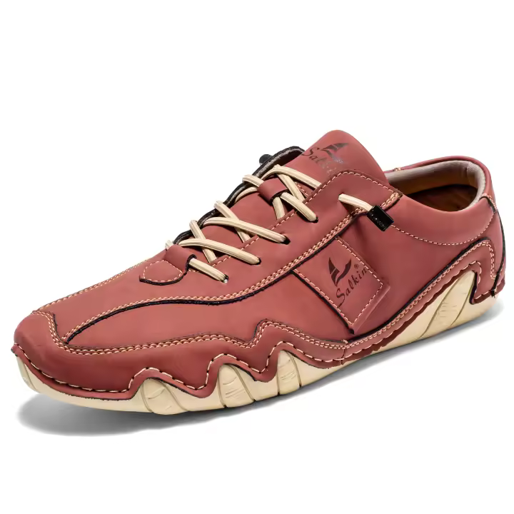 Zapatos Planos Casuales Para Hombres Hechos a Mano En Cuero PU Cómodos Mocasines Transpirables Zapatillas De Exterior - 1