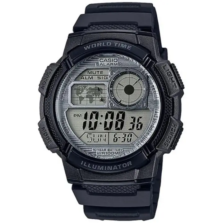 Reloj CASIO Digital AE-1000W-7AVEF Reloj correa caucho negra para hombre. - 1
