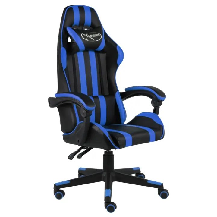 vidaXL Silla gaming de cuero sintético negro y en color Azul/orange/Verde y más | cómodas modernas ergonómicas para comedor cocina salón hogar - 1
