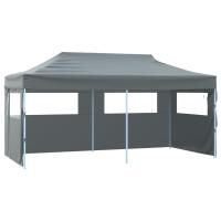 vidaXL Carpa Plegable Profesional con 4 Paredes Acero 3x6m Tienda Color Antracita,  Azul,  Blanco y mas - details 0