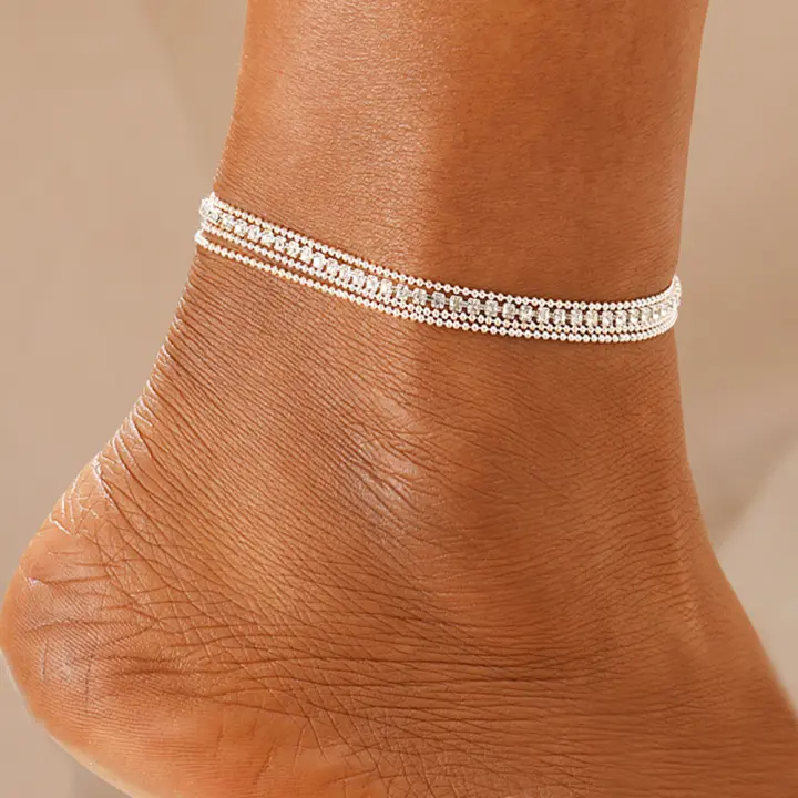 Pulsera De Tela De Lazo Brillante Y Colorido Para Mujer Con Cristales De Rhinestones Diseño De Pingente Geométrico Ajustable Para Todas Las Occasiones - 1
