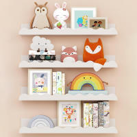 Estante Flotante De Madera Blanca Con Ondas Para Dormitorio Organizador De Juguetes Y Libros Decoración De Pared Para Niño Y Adulto Estilo Moderno Montado En La Pared - details 0