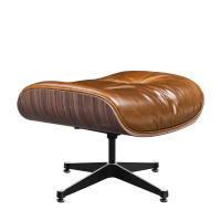 EU Stock TY330DE XL Classic Recliner Light Walnut Armchair With Bright Wax Skin Top Layer of Cowhide Lounge Chair Ergonomically Designed Premium Leisure Chair 360° Swivel for Home Theater Office Living Room Modern Leather Recliner Chair with Footrest - details 6