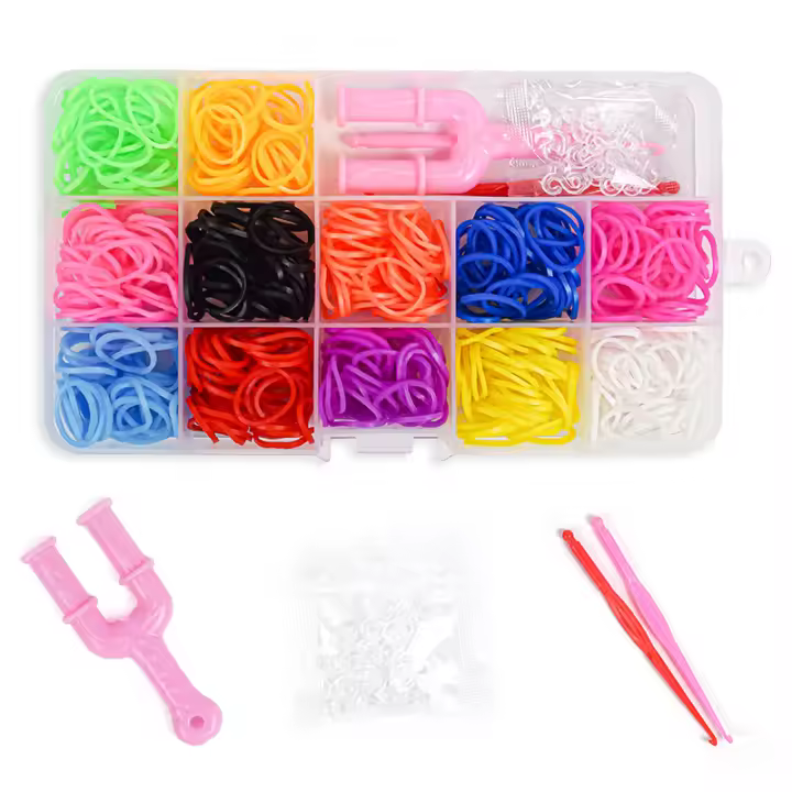 Set De Herramientas Para Hacer Pulseras Con Banda Elástica De Goma Kit De Manualidades Coloridas Para Niñas Juguete Educativo Para Niños Entre 7 Y 12 Años - 1