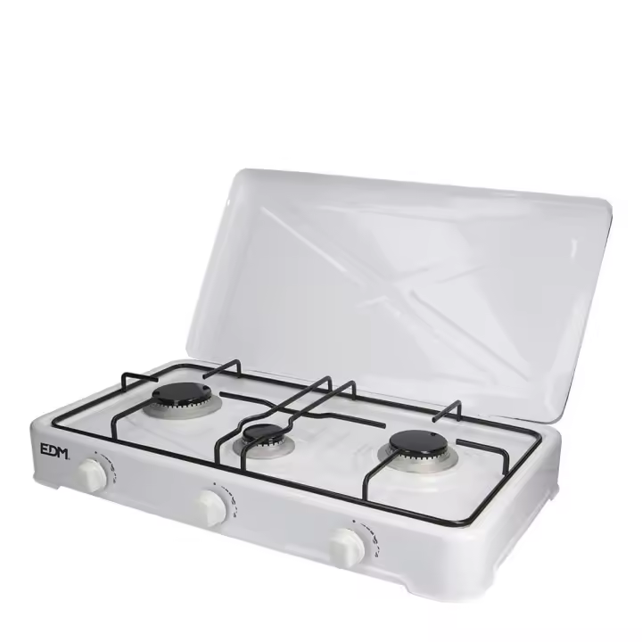FOGAO DE GAS ESMALTADA 3 FOGOS 60x33x12cm EDM - 1