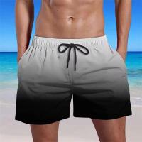 Pantalones cortos de Playa con degradado para hombre, de Verano Moda, 3D estampado en Rayas, tabla de Calle Harajuku, bañadores de secados rápido parocio Callejos short - details 2