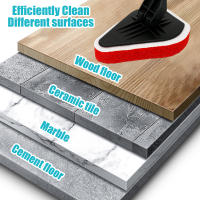 Cepillo De Limpieza Para Azulejos 3 En 1 Con Mango Largo Escobilla De Limpieza Para Baño Y Piso Esponja Triangular Rotatoria De 180° Retráctil De Plástico Acero Inoxidable Y Microfibra - details 16