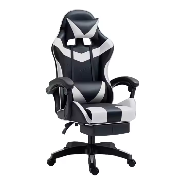 Silla Gaming para Escritorio, Oficina y Juegos Online Giratoria. Silla Cómoda de Altura Ajustable para Gaming ergonómica, de piel sintética.Silla racing de gaming videojuegos y de oficina. Es ergonómica y con diseño moderno. (7499 8499 S004 F6) - 1