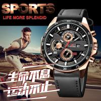 Reloj Deportivo para hombre, Reloj de Negocios con cinturón impermeable, cinturón negro, oro rosa - details 1