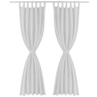 vidaXL Cortinas de micro-raso con bucles 2 unidades blanco 140x245 cm - details 1