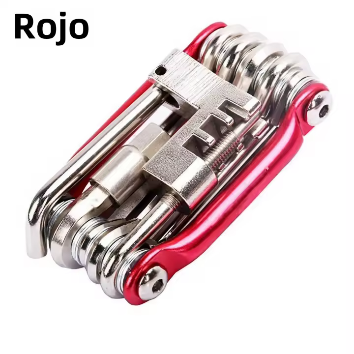 Kit De Reparación De Bicicleta Multifuncional 11 En 1 Herramientas Para Ciclismo De Montaña Con Llaves Destornilladores Cadena Hexagonal Y Tornillos - 1