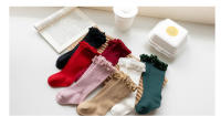 Calcetines De Encaje Para Bebés Y Niñas Infantiles Algodón Suave De Color Sólido Con Flor Adecuados Para Navidad Talla Grande Para 0-3 Años - details 2