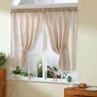 Valance De Cortina De Café De Color Puro Estilo Boho Japonés Decoración Para Ventanas Puertas Y Habitaciones Con Bolso Para Rodillo - details 6