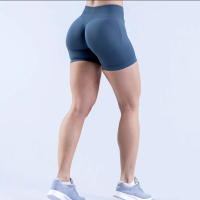 Shorts De Yoga Sin Costuras 4.5" Para Mujer Con Efecto Scrunch Y Levantamiento De Glúteos Pantalones De Gimnasio Para Correr Tejidos De Nylon Y Spandex Tallas XS a XL - details 22