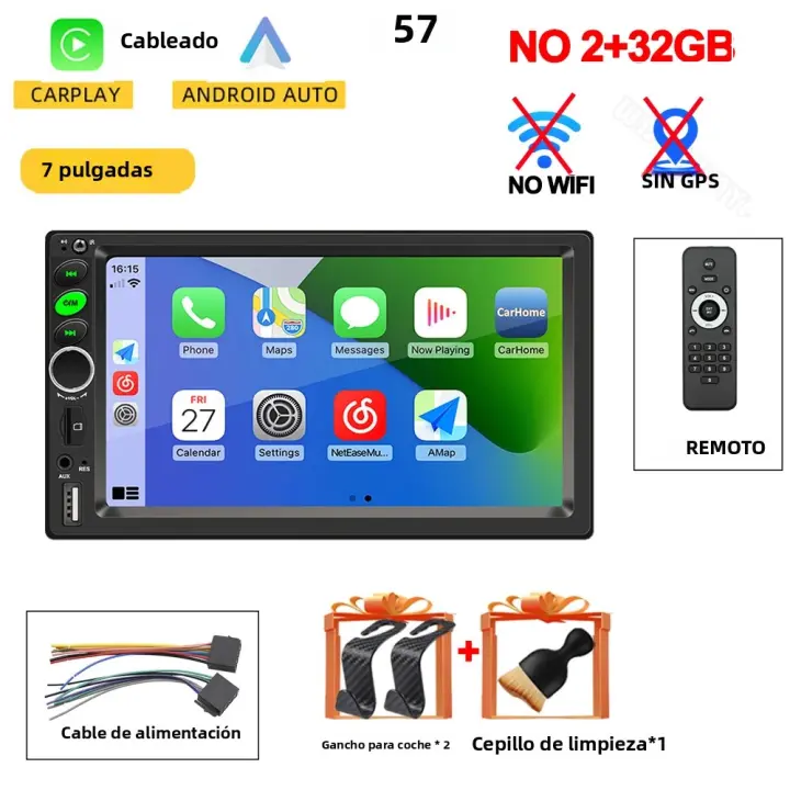 Radio De Coche Universal 2DIN Android 13 Carplay Android Auto GPS BT Multimedia Inteligente 4GB 2G RAM 32G ROM Pantalla Táctil 7-9-10 Pulgadas - 1