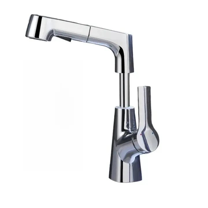 Grifo De Lavabo Universal Con Giradiscos Y Ajuste De Agua Caliente Y Fría Resistente Al Salpicadizo Para Baño Montaje En Marco - 1
