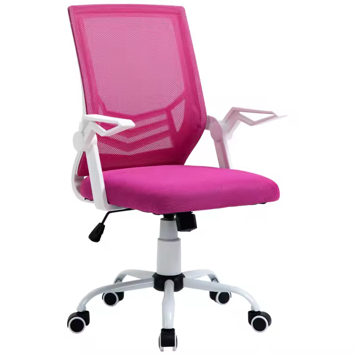 Vinsetto Silla de Oficina Ergonómica Silla Escritorio Giratoria con Altura Ajustable Reposabrazos Abatible Soporte Lumbar Transpirable para Adolescentes Adultos 62,5x55x94-104 cm - 1