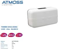 Timbre Musical DING-DONG, 230V 20W 85Db, de Color Blanco, Medidas 135x80x50mm, Para Montaje En Pared, Agujeros En La Parte Superior, Alta sonoridad 85Db y bajo consumo 20W - details 0