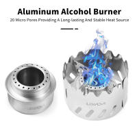 Estufa Portátil Lixada Mini Para Camping Con Quemador De Alcohol De Aluminio 100ml Con Tapa Y Soporte Cruzado Antiviento Para Supervivencia En Camping - details 4