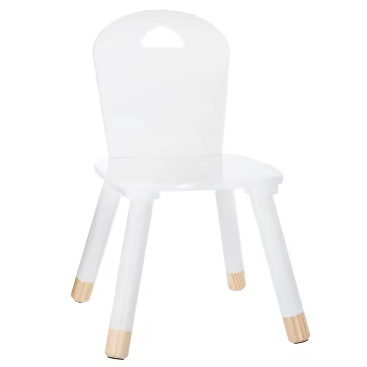 Silla Infantil Douceur Melamina Blanco, Patas de Madera, Duradera y Elegante para Niños, Diseño Moderno y Seguro - 1