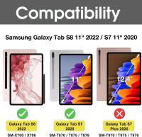 Funda con Teclado Español Ñ para Samsung Galaxy Tab S8/S7 11"  (SM-T870/T875/T878/X700/X706),Carcasa PU Delgada rotectora Delgada con Ranura de Lápiz  con Teclado Bluetooth Desmontable para Samsung Tab S8 2022/S7 2020 - details 0