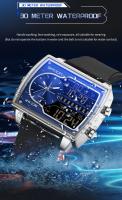 Reloj De Cuarzo Para Hombre SANDA 6163 Con Pantalla Dual Resistente Al Agua Y Contador De Retroceso En Acero/Librea/Rubber - details 14