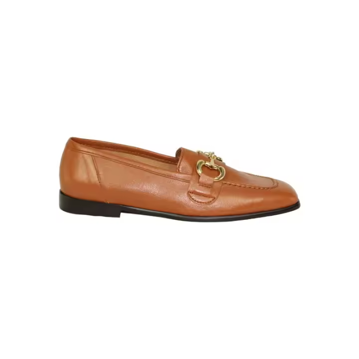 mocasin con punta cuadrada con eslabon metal - 1