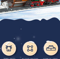 Bloques De Construcción De Tren Navideño Con Luz Y Paisaje De Calle Estación De Ferrocarril De Invierno Para Juguetes De Montaje Para Niños - details 1