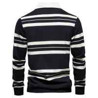 Novedad de verano, camisa POLO de algodón a rayas con solapa para hombre, camiseta de manga corta bordada informal y a la moda para hombre - details 5