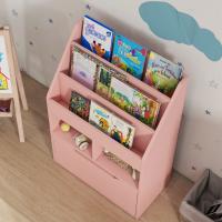 HOMCOM Estantería Infantil de Madera con 3 Compartimentos 2 Cubos y Cajón Móvil con 4 Ruedas Librería Infantil para Habitación de Niños Sala de Juegos 60x29,9x90 cm Rosa - details 3