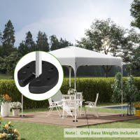 Outsunny Pack de 4 Pesos para Carpas Plegables Pesos para Cenador Rellenados con Cemento Bases para Toldo Pérgola Ø22x5,5 cm Negro - details 1
