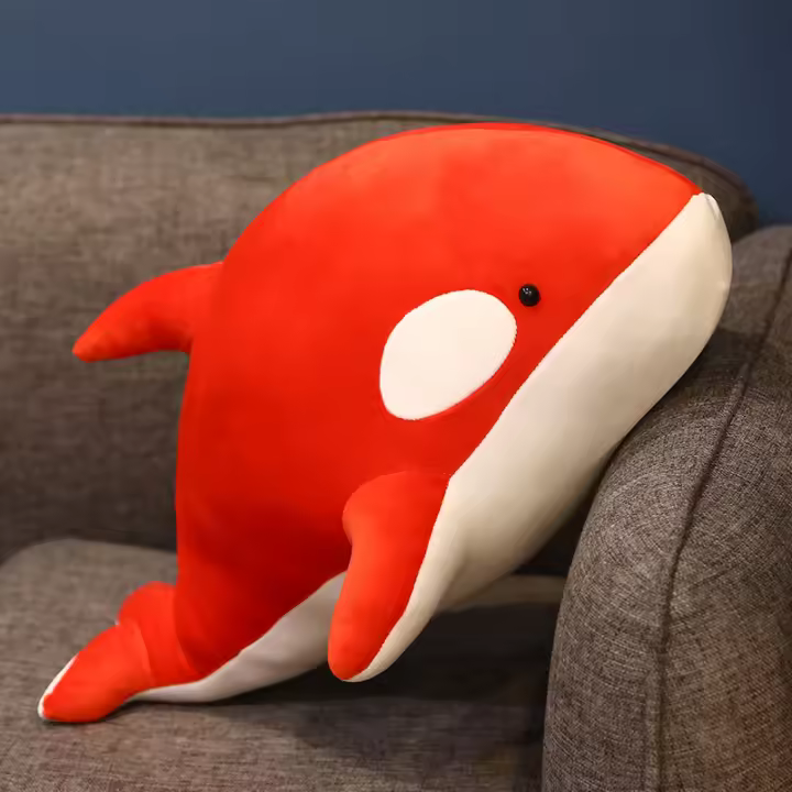 Juguete De Peluche Tiburón Negro Y Rojo 60/80cm Orcinus Orca Ballena Asesina Grande Regalo De Cumpleaños Para Niños Animal Maridojunto - 1