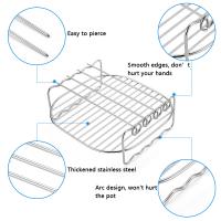 Rack De Almizcler Para Air Fryer Relleno De Acero Inoxidable Relleno De Brochetas Relleno De Almizcler Para Asado Y Barbacoa Herramienta De Cocina Resistentes Al Calor Y Fáciles De Limpia - details 5