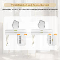 Blanco de Diseño eshamotable, Modern Efecto para dormitorio-Dimensiones: A100/H78/D40 cm (taburete no incluido) - details 5