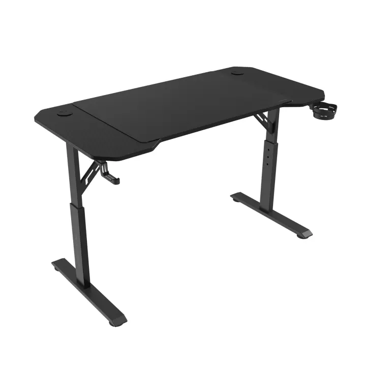 Mars Gaming MGD-ERGO120, Mesa Altura Ajustable 3 Posiciones, Superficie Ergonómica, Estructura Metálica, Alfombrilla XXL, Soporte Auriculares y Bebida, Gestión Cableado, Mesa Gaming 120x60cm, Escritorio Regulable Negro o Blanco - 1