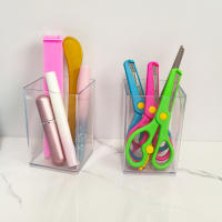 Estuche De Plástico Transparente Para Bolígrafos Y Lápices Organizador De Escritorio Moderno Estuche Para Almacenamiento De Estationería - details 4