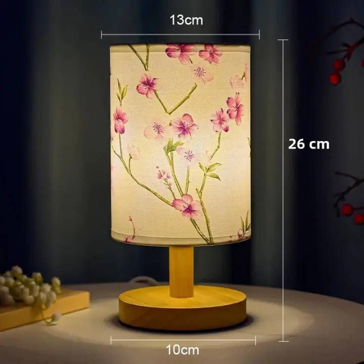 Lámpara De Mesa LED Cuadrada Decorativa De Flor De Cerezo Luz Nocturna Dimmerable Estilo Chino Sencilla Para Dormitorio Lámpara De Borde - 1