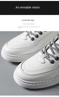 Zapatos De Cuero Para Hombre Cómodos Casuales Negocios Blancos Deportivos Sin Cordones Antideslizantes Para Oficina Talla Real - details 5