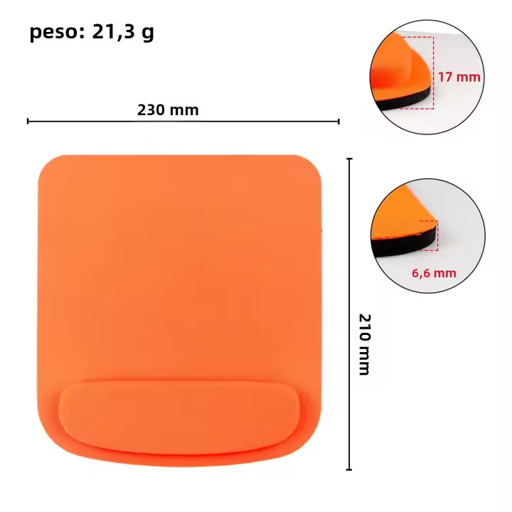 Alfombrilla De Ratón Para Juegos Computadora Ergonómica Con Soporte Para Muñeca Color Sólido Cómoda Accesorios De Oficina Material De Goma - 1