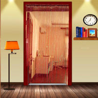 Cortina De Puerta Con Glitter Y Borlas Plata Brillante Para Decoración De Habitaciones Y Ventanas Técnica Tejida Moderna - details 11