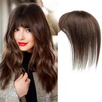 Peluca De Extensiones De Cabello Humano Remy Ombre Marrón Rubia Con Franja Base De Seda Piezas De Clip Para Mujeres Peluca De Topper De Cabello - details 11