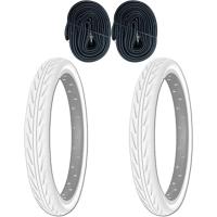 FIXPARTS CBB SHOP Pack de 2 Cubiertas Michelin Blancas 350A (14x1 3/8 X 1 5/8) 37-288 + 2 Cámaras FV (válvula Fina-Presta) - details 0