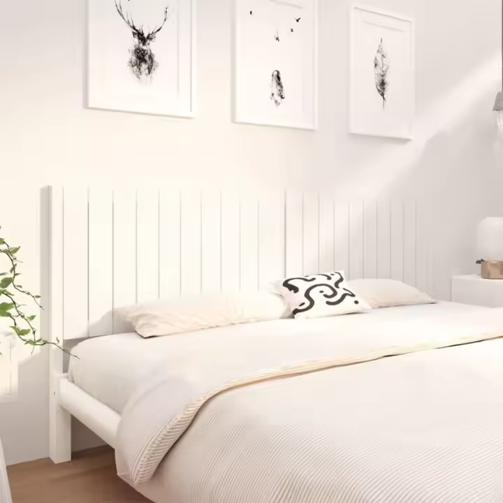 vidaXL Cabecero de cama madera maciza de pino blanco 205,5x4x100 cm - 1