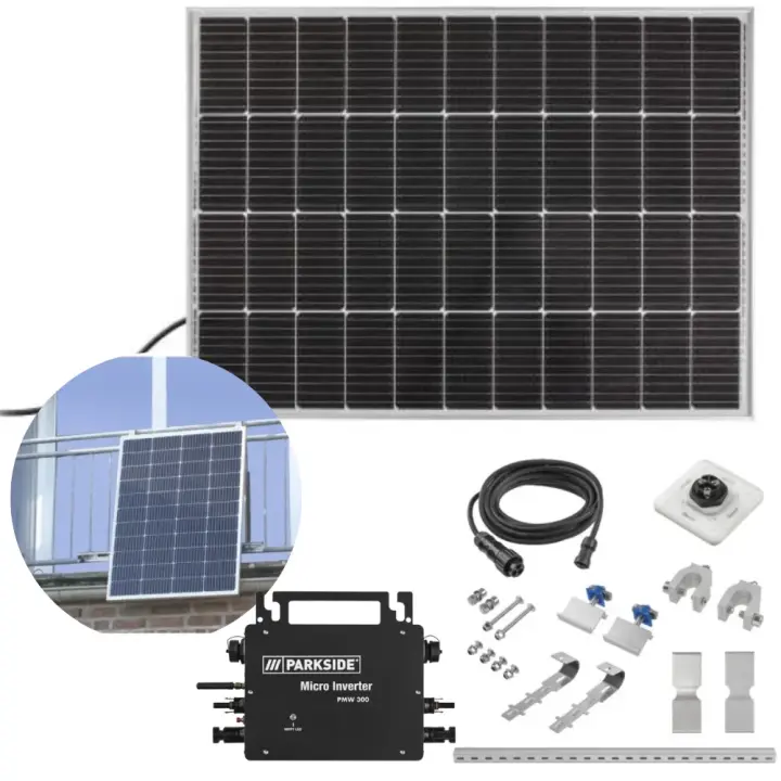 Parkside PBKW 300 A1 Smart – Kit Fotovoltaico de 300 W para Balcones - 1