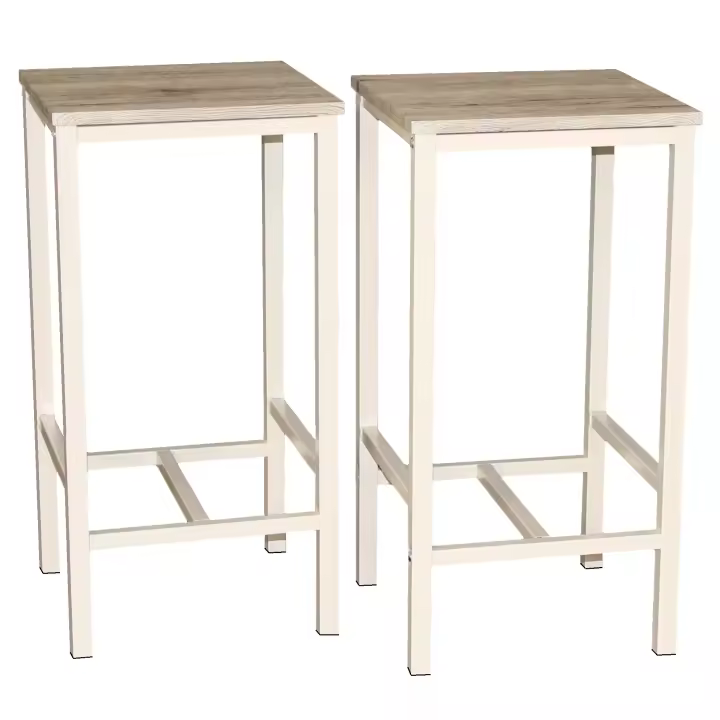 Set 2 Stown Bar Cocina Color Beige Mod. BRASIL adecuado para interior o exterior bajo carpa gazebo Terraza - 1