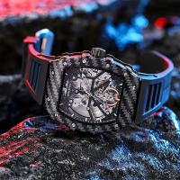 Reloj Mecánico Automático Para Hombre MUSANFIGO Forma De Barril Luminoso Hueco Resistente Al Agua Ideal Para Regalos Correa De Silicona - details 6