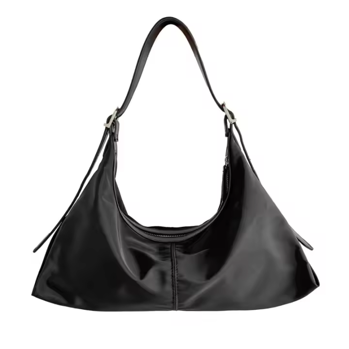 Nueva Bolsa De Hombro Para Mujer En Color Sólido Sencillo Con Cierre De Cremallera En Nylon Para Comunicación Armpit Bag - 1