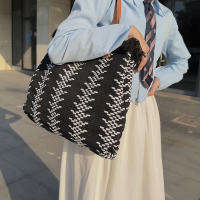 Bolso De Mano Casual Grande Para Playa Y Compras Bolso De Hombro Mujer Bolsa De Compras Con Manija Superior Bolso De Mujer De Lino Con Cierre Hasp - details 1