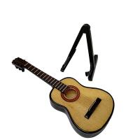 Guitarra Eléctrica Miniatura De Madera Con Soporte Y Estuche Instrumento Musical Miniatura Para Muñecas Regalo De Cumpleaños - details 0