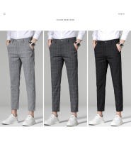 Pantalones Largos De Negocios Para Hombre Con Rayas Y Cuadros De Alta Calidad Pantalones Casuales De Color Sólido De Pierna Larga Para Oficina Marcas De Ropa - details 6